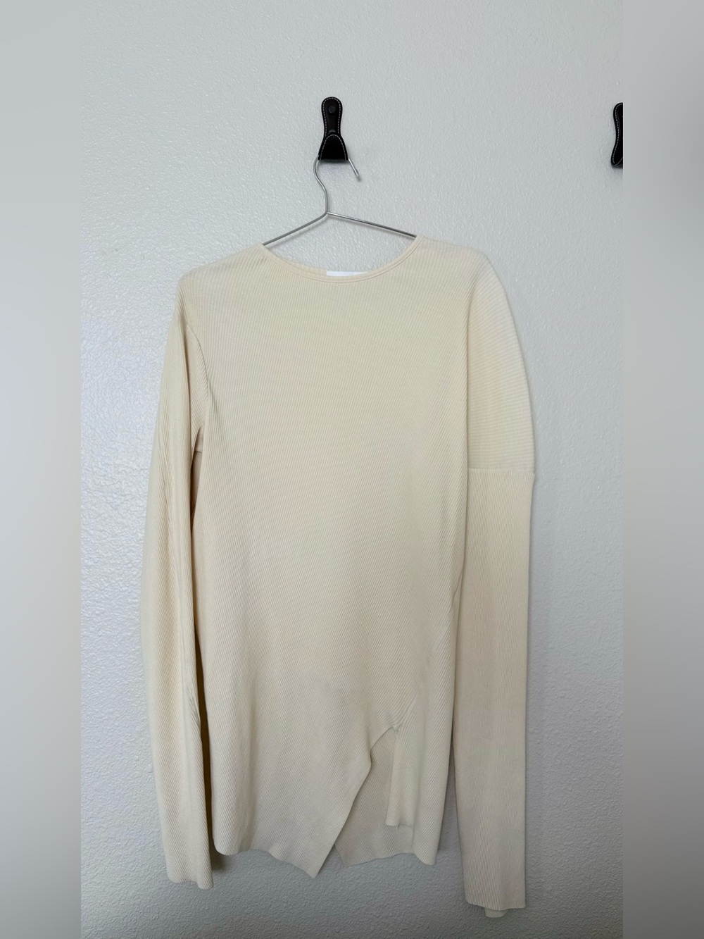 Helmut Lang Cream Lightweight Crewneck Sweater L